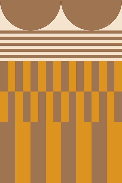 Kollektion Farben und Streifen. Ockergelb und braun Nr. 9 von Dina Dankers