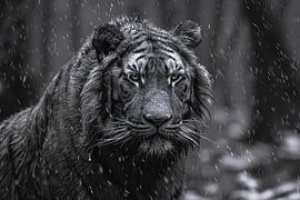Majestic tiger in the rain by Art & Soul Creations