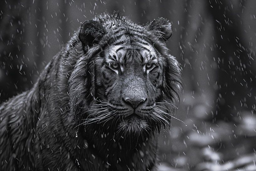 Majestic tiger in the rain by Art & Soul Creations