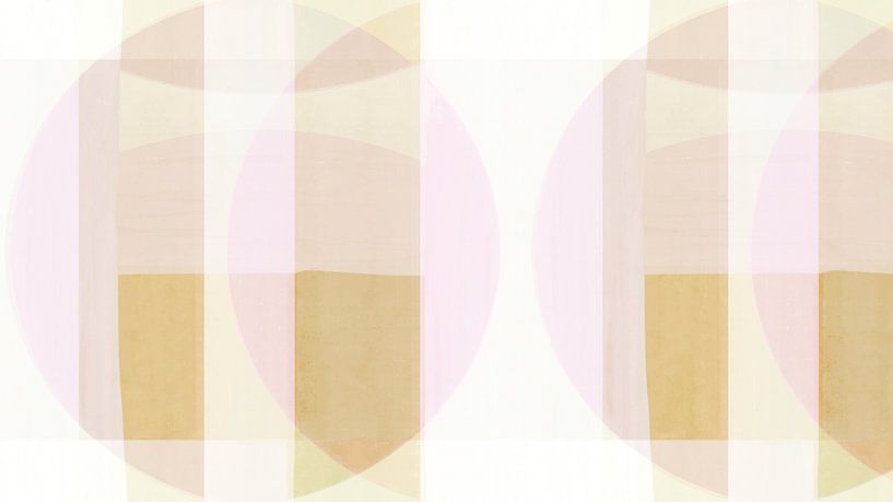 Mid Century Bauhaus Formen Rosa Neutral Pastell von FRESH Fine Art