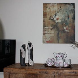 Kundenfoto: Blüte im Wabi-Sabi-Stil von Studio Allee, auf leinwand