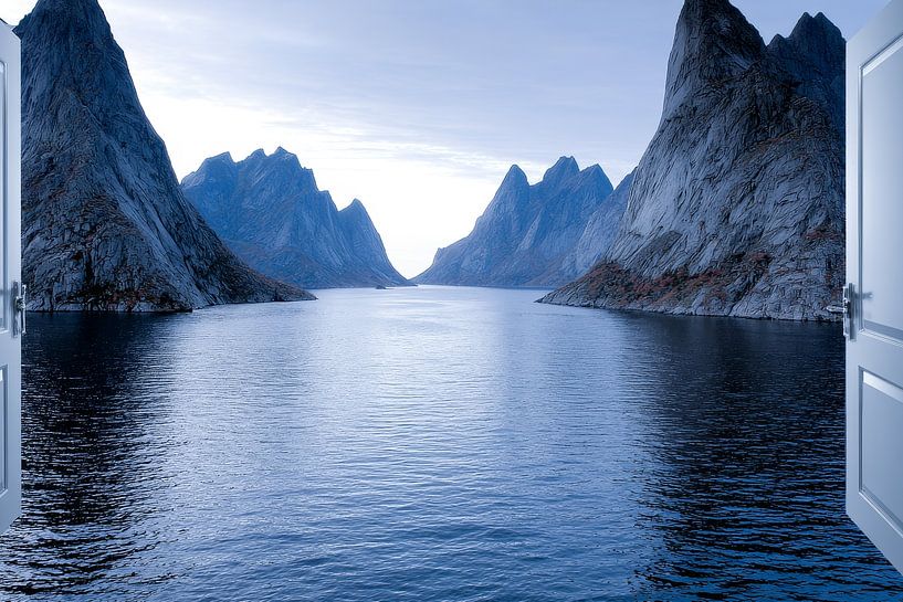 atemberaubende Aussicht auf das von Bergen umgebene Wasser von Egon Zitter