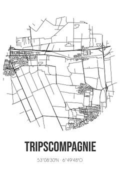 Tripscompagnie (Groningen) | Karte | Schwarz und Weiß von Rezona