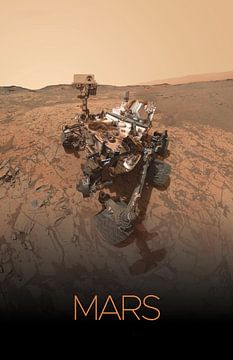 STK205483S-Poster van het zonnestelsel van Mars en zijn rover. van Stocktrek Images