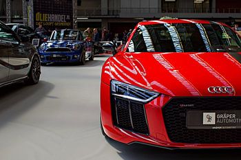 Red Audi R8 at the Amsterdam Motor Show