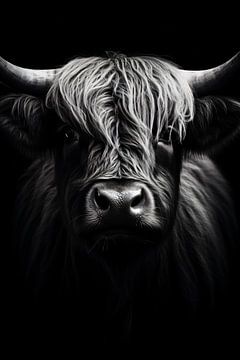 Animal portrait in black and white minimalist art photography