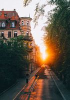 Königswarterstraße Fürth bij zonsondergang