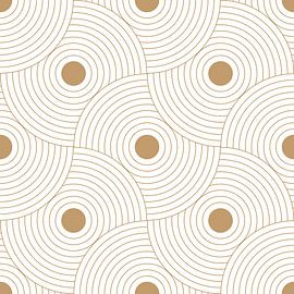 Abstract geometric illustration in  dark yellow ocher and white 1 by Dina Dankers