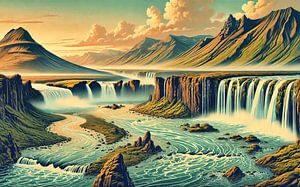 Vintage Island, Landschaft Poster