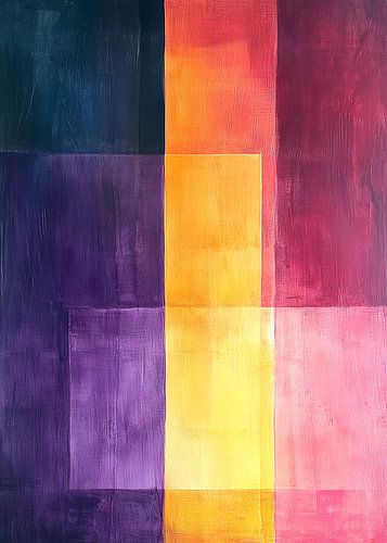 Abstractie modern schilderij vormen en kleuren