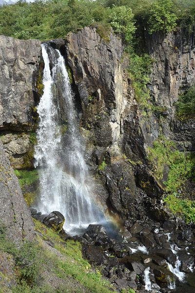 Wasserfall im Skaftafell Nationalpark bei Sonnenschein von Jutta Klassen