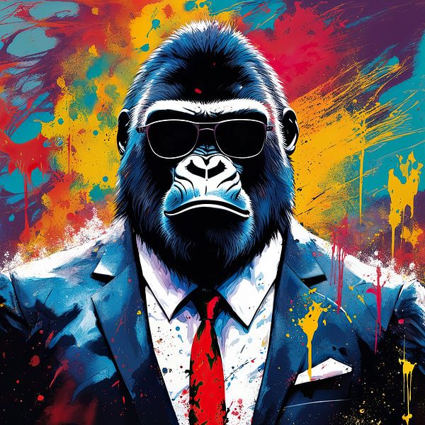 Pop Art Gorilla 02.24 von Blickfänger Gemälde
