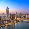 Vue nocturne de Rotterdam à Erasmusbrug sur la Meuse sur Sjoerd van der Wal Photographie