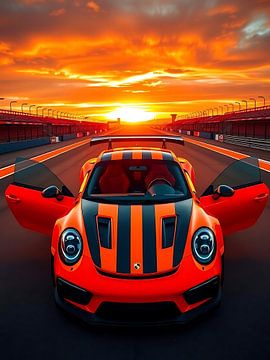 Porsche 911 GT3 RS Lavas Oranje Zonsondergang van MIROKKU