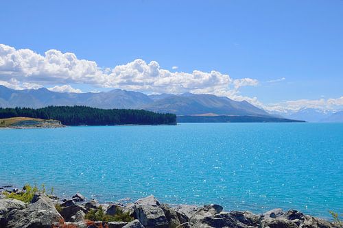 Het waanzinnig blauwe Lake Pukaki