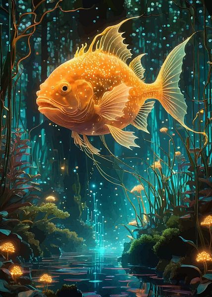 Goldener Fisch im Zauberwald von MIROKKU