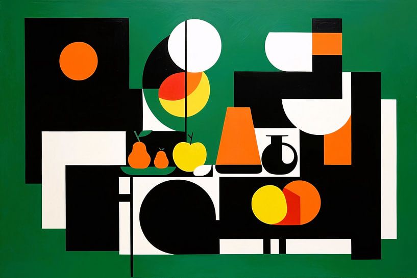 Abstract still life with fruit by Art & Soul Creations