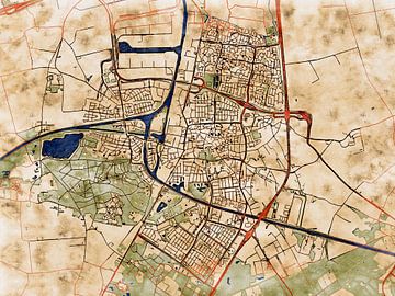 Kaart van Oosterhout in de stijl 'Serene Summer' van Maporia