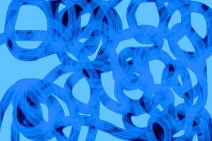 Winter, Moderne Abstraktion in Blau, surreal, phantasievoll, meditativ