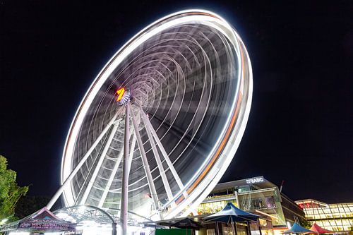 The wheel of Brisbane in de nacht