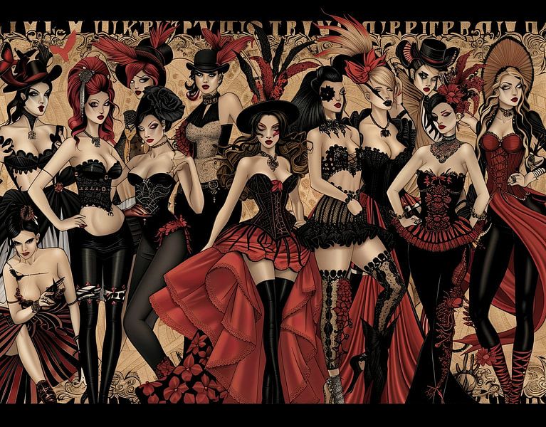 Illustration Frauenkabarett von Egon Zitter