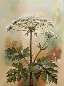 Rustikales und rustikales Gemälde eines Riesenbärenklaus (Screenflower)