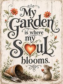 My Garden Is Where My Soul Blooms – Garden Poster by artefacti