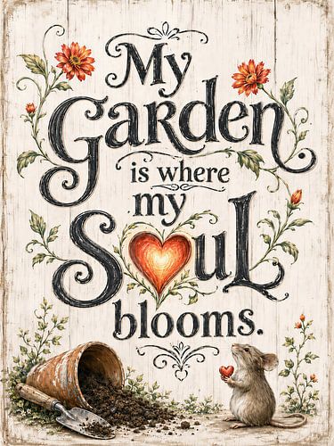 My Garden Is Where My Soul Blooms – Tuinposter