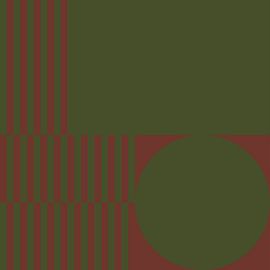 70s Retro multicolor abstract shapes in green and brown I by Dina Dankers