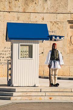 Standing guard in Athens Greece by Yvonne Gardner