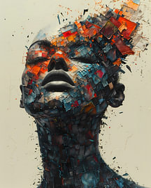 Art du portrait fragmenté surréaliste