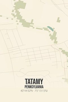 Vintage landkaart van Tatamy (Pennsylvania), USA. van MijnStadsPoster