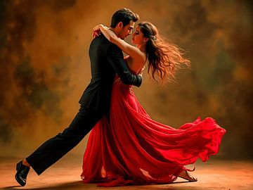 Dancing in a red dress by The Photo Artist