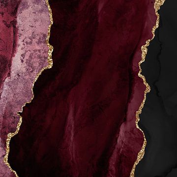 Burgundy & Gold Agate Texture 01 by Aloke Design