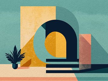 Mediterrane Formen im Lichtspiel geometrischer Räume