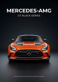 Mercedes-AMG GT Black Series – Sportwagen-Poster, Vorderansicht von Morgan