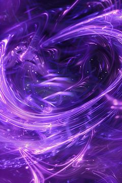 Kosmische wervelingen in violet en zilver van artefacti
