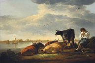 Cows and Herdsman by a River, Albert Cuyp by Masterful Masters thumbnail