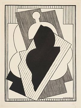 Albert Gleizes - Kubistische compositie (Zwart centrum) (1921) van Peter Balan