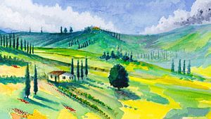 Unter der Sonne der Toskana | Aquarellmalerei