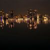 Night Vibes in Almere. Skyline in Gold. Urban. von Alie Ekkelenkamp
