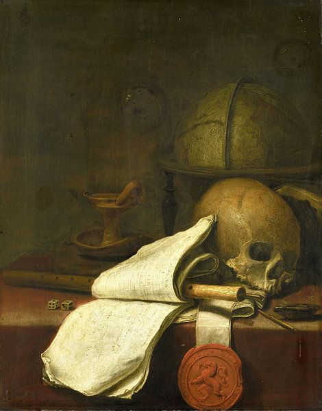 Vanitas still life, Pieter Symonsz. Potter, 1646 by Masterful Masters