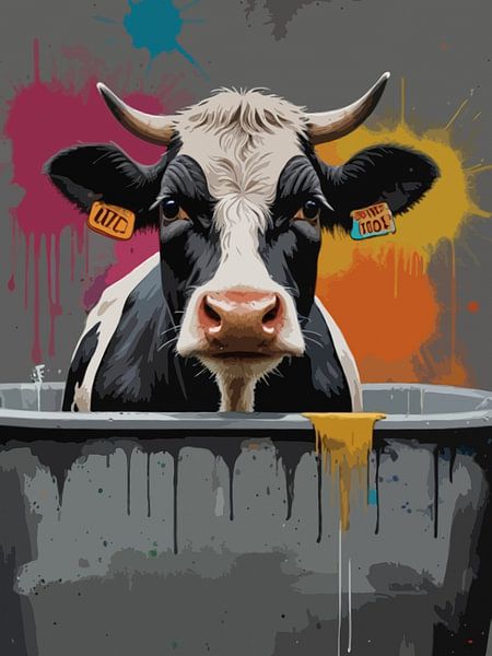Farbspritzer Kuh von Rizal Azhari
