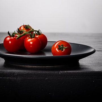 Tomato on a plate by Marian Waanders