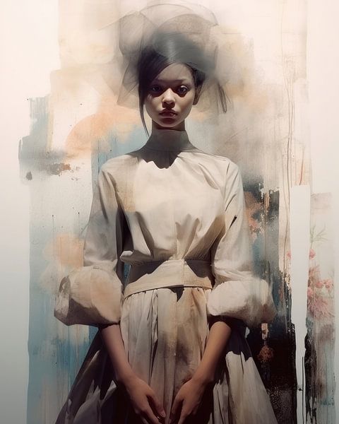 Modern portrait in pastel shades by Carla Van Iersel