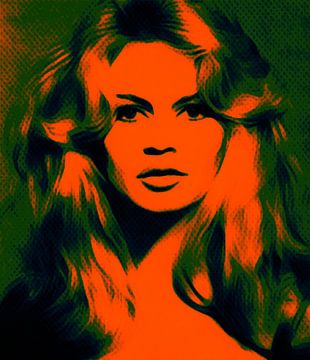 Motiv Brigitte Bardot - Vintage Orange - Ultra HD von Felix von Altersheim