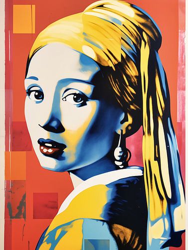 Het meisje met de parel | Pop Art geïnspireerd door Vermeer