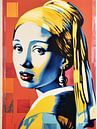 Het meisje met de parel | Pop Art geïnspireerd door Vermeer van Frank Daske | Foto & Design thumbnail