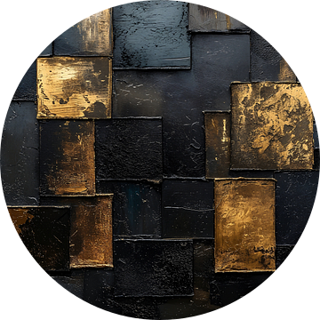 Schilderij Zwart Goud | Langwerpig Schilderij | Groot Schilderij Woonkamer