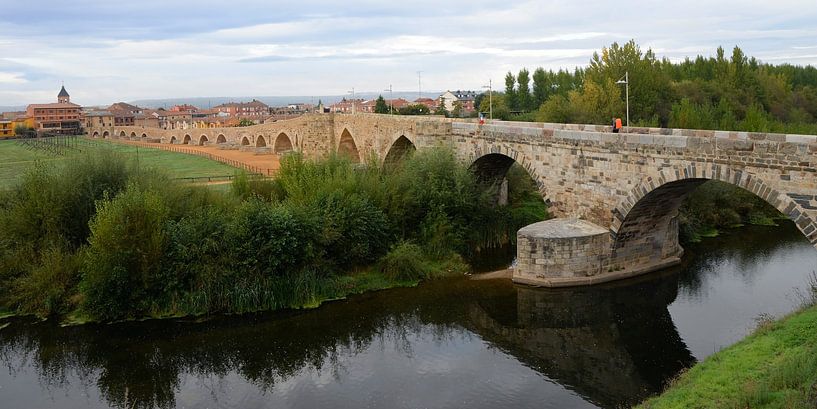 Orbigo Bridge (Puente de Órbigo), an important landmark for pilgrims  on the Camino de Santiago by Rini Kools
